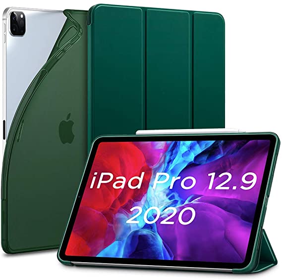 ESR for iPad Pro 12.9 Case 2020 & 2018, Rebound Slim Smart Case with Auto Sleep/Wake [Viewing/Typing Stand Mode] [Flexible TPU Back with Rubberized Cover] - Pine Green