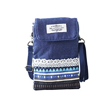 Urmiss(TM) Cute Striped Mini Canvas Crossbody Bags Casual Shoulder Bag Phone Pouch Small Messenger Bags for iPhone 6S/6 7S/7 Plus