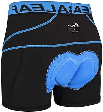 BALEAF Pantaloncini Ciclismo Uomo Imbottiti in Gel 3D Fondello MTB Traspiranti Asciugatura Rapida Pantaloni Moto