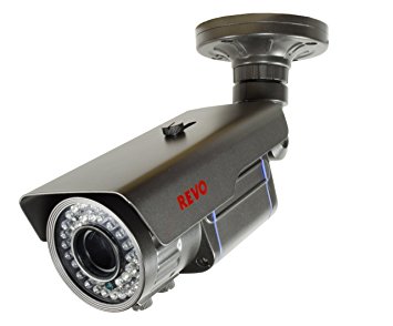 REVO America RCBS2812-1BNC Elite 900 TVL Indoor/Outdoor BNC Bullet Surveillance Camera with 100-Feet Night Vision and 2.8-12 Varifocal Lens (Black)