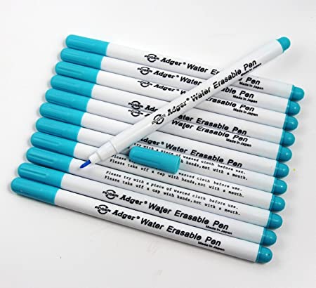 Set 12 Pieces Blue Water Erasable Disappearing Pen Fabric Marker For Fabric Garment Marking