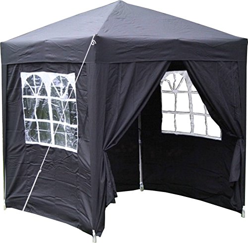 Airwave 2x2m Waterproof Black Garden Pop Up Gazebo - Stunning Outdoor Marquee Tent with Carry Bag