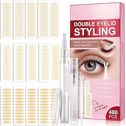 Medical Grade Instant Eyelid Tape, 480 Pcs Invisible Eyelid Lift Strips Suitable for Eyes Makeup, Double Eyelid Tape for Heavy, Hooded, Droopy Lids, Achieve a More Youthful Appearance