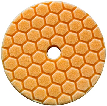 Chemical Guys BUFX112HEX6 Hex-Logic Quantum Medium-Heavy Cutting Pad, Orange (6.5 Inch Pad made for 6 Inch backing plates)