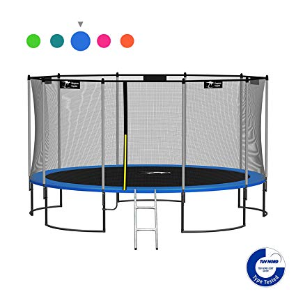 Kangaroo Hoppers Trampoline with Safety Enclosure,Jumping Mat,Ladder and Spring Cover Padding,12 15 FT Available,Multiple Color Choices, TUV and ASTM Tested, Best Outdoor Gift for Kids