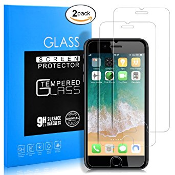[2-Pack] iPhone 7 Plus 8 Plus Screen Protector, O-CONN 9H Hardness HD Tempered Glass Screen Protector for Aplle iPhone 7 Plus, iPhone 8 Plus