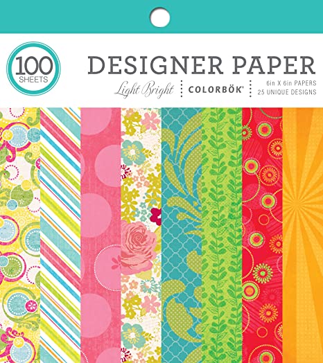 Colorbok Designer Paper Pad, 6" x 6", Light Bright