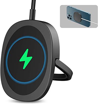 Intoval Magnetic Wireless Charger, for iPhone 12/12 Pro max/12 Pro/12 Mini, with 18W PD Adapter, Replacement for Apple MagSafe Charger (Y3, Black)