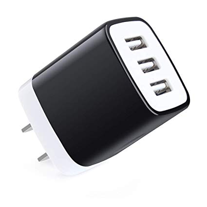 Charging Block,Sicodo 3Port Travel Wall Charger Universal Mutilple Port Adapter 5V/3.1A Fast USB Charger Cube Compatible with iPhone X/8/7/6s/6 Plus,iPad Pro/Air 2/Mini 4,GalaxyS10/S9/S8/S7 and More