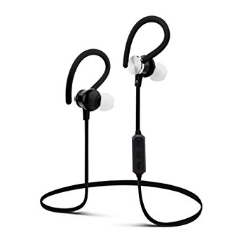 Bluetooth Sports Headphones , MonoDeal Bluetooth V4.1 Wireless Sport Stereo In-Ear Sweatproof Headset with Mic for Running Gym Cycling Hiking etc., for iPhone Samsung Android (Black)