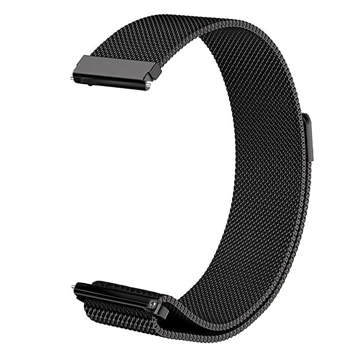 V-MORO Gear S3 Frontier Classic Watch Strap, 22mm Black Milanese Loop Stainless Steel Bracelet Smart Watch Bands For Samsung Gear S3 Classic Frontier Smart Watch ( Milanese Loop Black 6.69"-10.82")