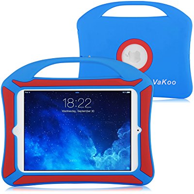 VAKOO iPad Mini Case, iPad Mini 3 2 1 Case Kids Proof Shockproof Drop Proof Soft Silicone Portable Light Weight Handle Case Cover for iPad Mini 3, iPad Mini Retina Display and iPad Mini (Blue/Red)