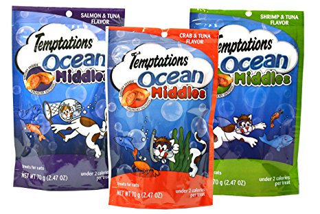 Temptations Ocean Middles Cat Treats Variety Pack, Pack of 3
