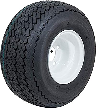 8 inch Topspin Sawtooth Tire & Steel Wheel Standard Golf Cart Assembly - Sold as One Unit