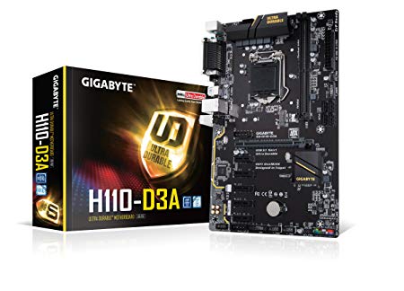 GIGABYTE GA-H110-D3A (LGA1151/Intel H110/Cryptocurrency Mining/2xDDR4/6xPCIE/M.2/SATA/ATX Motherboard)