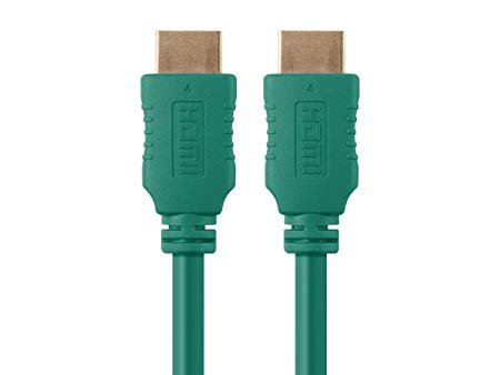 Monoprice Select Series High Speed HDMI Cable, 4K @ 24Hz, 10.2Gbps, 28AWG, 3ft, Green