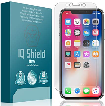 IQ Shield Matte Screen Protector Compatible with Apple iPhone X (Max Coverage)(2-Pack) Anti-Glare Anti-Bubble Film