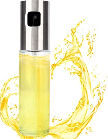 Ruolan Olive Oil Sprayer Bottle for Cooking,Oil Sprayer Mister Food-Grade Glass Oil Spray Transparent Oil Bottle for Kitchen BBQ, Grilling and Roasting