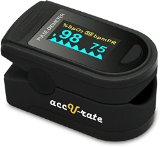 Acc U Rate CMS 500D Generation 2 Fingertip Pulse Oximeter Oximetry Blood Oxygen Saturation Monitor with silicon cover batteries and lanyard