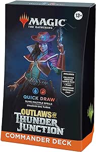 Magic: The Gathering Outlaws of Thunder Junction Commander Deck - Quick Draw (100-Card Deck, 2-Card Collector Booster Sample Pack   Accessories)