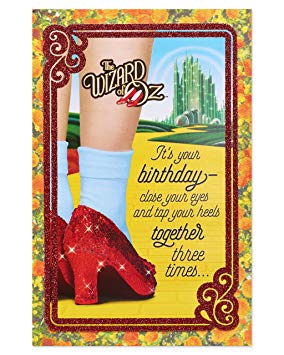 American Greetings Funny The Wizard of Oz Birthday Card with Glitter