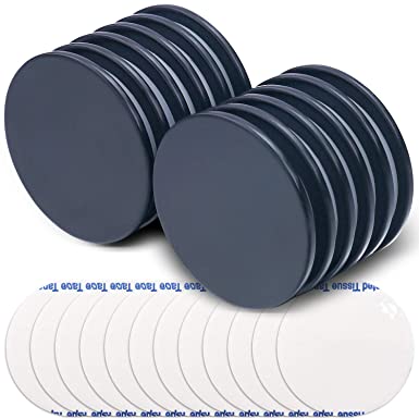 LOVIMAG Waterproof Strong Rare Earth Magnets,Powerful Neodymium Disc Magnets with Epoxy Coating and Double-Sided Adhesive Ideal for Fridge, Scientific, Craft,Office etc,1.26 inchx0.08 inch-Pack of 12