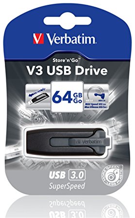 Verbatim 64GB Store 'n' Go USB 3.0 Flash Drive Transfer Speeds Up To 100MB/s