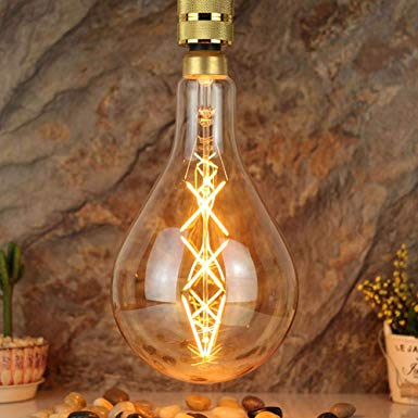 Large Edison Bulb PS52 A160 led Filament Bulb dimmable 6W Amber Color E27 Base 220V Decorative Light Bulb (Christmas Tree)