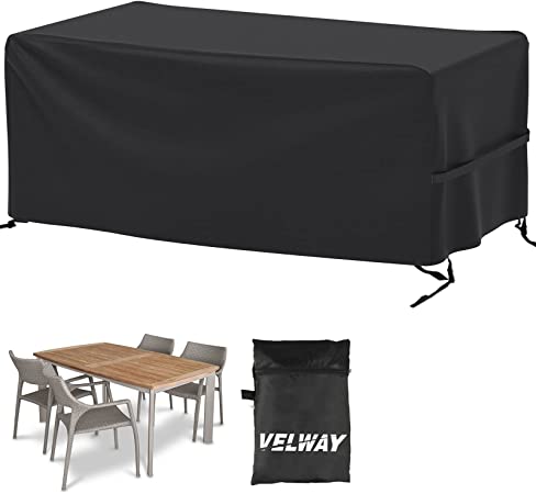 Velway Patio Furniture Cover Outdoor, Waterproof Rectangular Patio Table Chair Sofa Set Cover, 67”Lx37”Wx28”H, All Weather Oxford Tear-Resistant Material with Zipper Carrying Bag Windproof Buckles