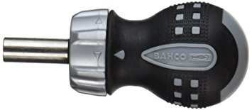 BAHCO 808050S Magnetic Ratcheting Screwdriver Stubby
