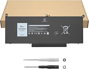 F3YGT Replacement Battery for Dell Latitude 7480 7490 7280 7290 7380 7390 P29S002/14 P28S001 P73G P73G002 Series 453-BBCF 451-BBYE KG7VF DM3WC DM6WC V4940 2X39G - high Performance 60Wh 7.6V