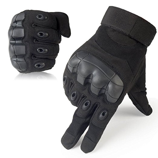 JIUSY Military Rubber Hard Knuckle Tactical Gloves Full Finger Cycling Motorcycle Gloves