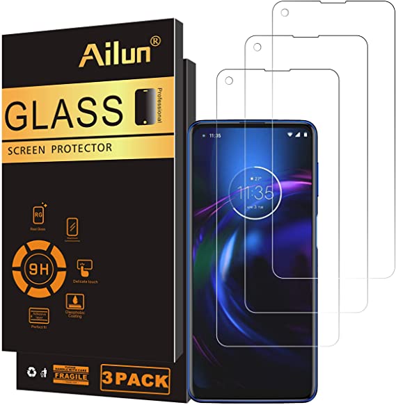 Ailun Screen Protector Compatible with MOTO G power 2021 3 Pack Tempered Glass 9H Hardness Ultra Clear Bubble Free Anti-Scratch Fingerprint Oil Stain Coating Case Friendly