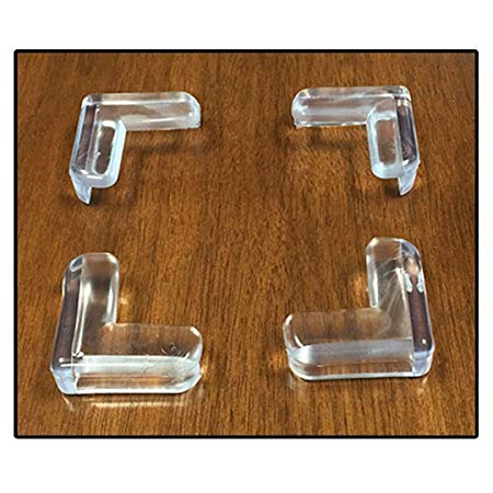 4pc Clear Silicone Furniture Corner Bumpers - Protect Children from Sharp Edges - Self-Adhesive