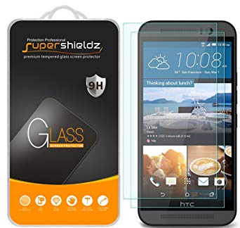 [2-Pack] Supershieldz for HTC One M9 Tempered Glass Screen Protector, Anti-Scratch, Anti-Fingerprint, Bubble Free, Lifetime Replacement Warranty