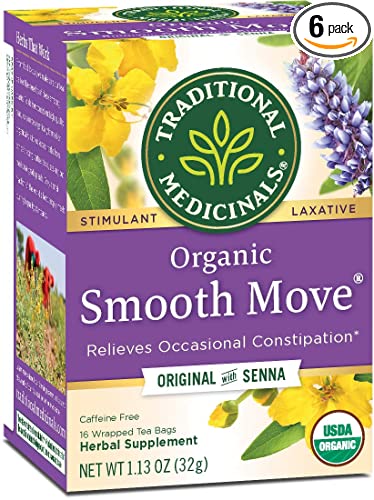 Traditional Medicinals Organic Smooth Move Tea, 96 Tea Bags (Pack of 6)