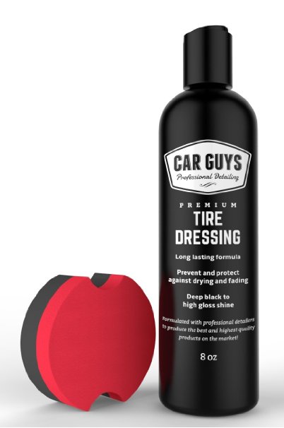 Best Plastic and Trim Restorer on Amazon! - Darken, Shine and Protect faded Rubber, Vinyl and Plastic - Trim Restorer and Tire Black - Includes Foam Tire Shine Applicator - Tire Dressing by CarGuys
