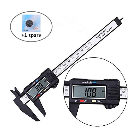 Digital Caliper, Jsdoin 0-6" Calipers Measuring Tool - Electronic Micrometer Caliper with Large LCD Screen, Auto-off Feature, Inch and Millimeter Conversion (Black)