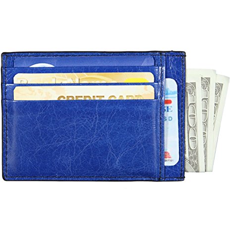 Banuce Business Card Holder Case Genuine Leather Slim Credit Card Wallet