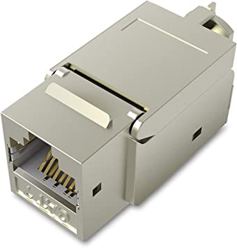 VENTION 5PCS Cat7 RJ45 Ethernet Modular Keystone Jack 50U Gold Plated Snap-in Connector Socket Shielding Adapter 10G Network (5 PCS/Pack)