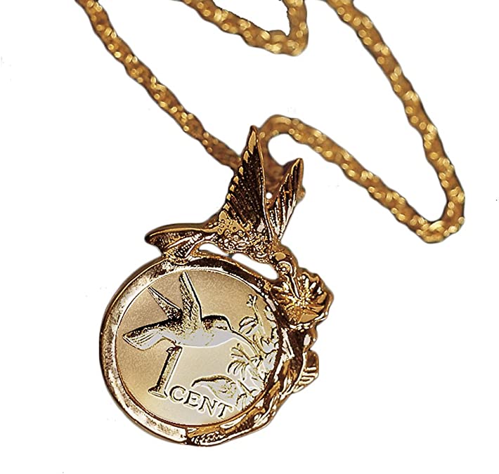 American Coin Treasures Hummingbird Goldtone Pendant