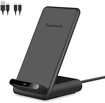 Yootech 7.5W/10W/15W Fast Wireless Charger,7.5W Wireless Charging Stand Compatible with iPhone 11/11 Pro/11 Pro Max/Xs MAX,15W for LG V30/V35/G8,10W for Galaxy Note10/S10,Pixel 3/4XL(No AC Adapter)