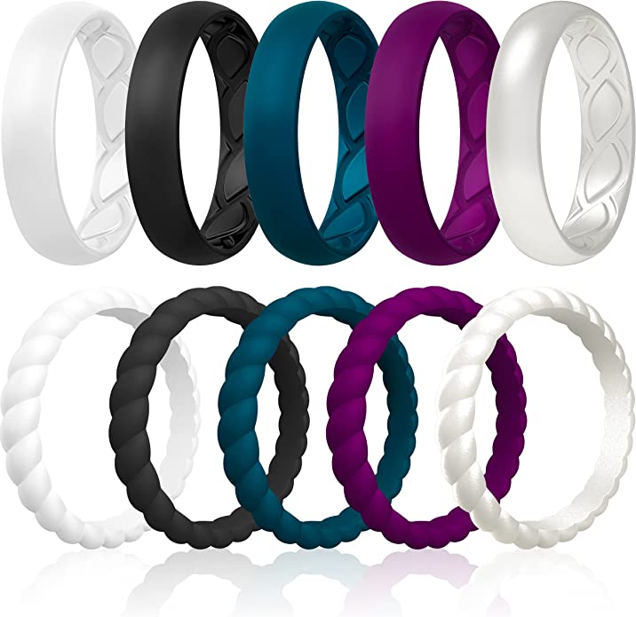 Saco Band Silicone Ring Wedding Band for Women