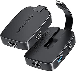 Cable Matters 4-en-1 Portable Hub USB C HDMI 4K 60Hz Charge 100W, 10Gbps USB-A, USB-C (Adaptateur multiport USB C vers HDMI Pliable, USB C Hub HDMI) Compatible Thunderbolt 4 pour MacBook, Dell XPS