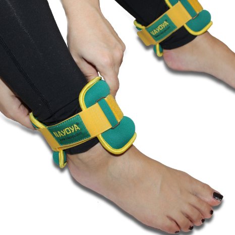 Nayoya 3 Pound Ankle Weights Set and Carry Pouch - Premium High Quality Adjustable Ankle and Wrist Cuffs
