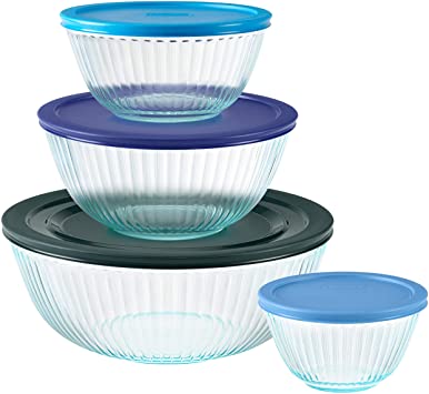 Pyrex Sculpted 8 Piece Mixing Bowl Set