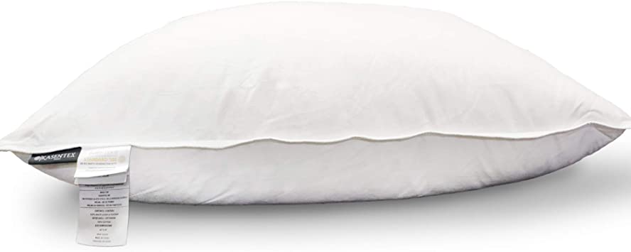 KASENTEX White Down and Feather Bed Pillows - Triple Layer Fill and Design, 100% Luxury Cotton Fabric, Soft Touch Pillow, Hypoallergenic - Oeko Certified, King Size (20x36)