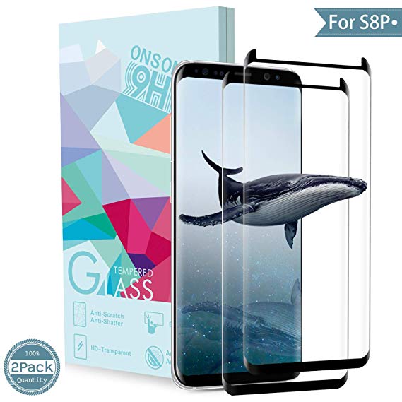 [2-Pack] ONSON Samsung Galaxy S8 Plus Screen Protection Toughened Glass, [Touch-Sensitive][Scratch Resistant][Easy to Install][9H Hardness][High Definition] Fit for Galaxy S8 Plus