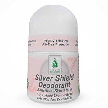Silver Shield Deodorant - Sensitive Skin Formula - Floral Scent | All Natural Colloidal Silver Deodorant (Roll-on, 2 oz.)