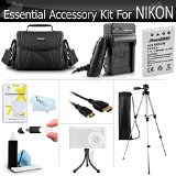 Essential Accessory Kit For Nikon COOLPIX P100 P500 P510 P520 P530 Digital Camera Includes Extended 1100Mah Replacement Nikon EN-EL5 Battery  ACDC Charger  Case  Mini HDMI Cable  Tripod  More